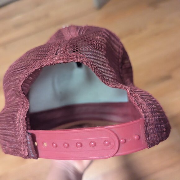 Pistil Mesh Trucker Hat 2003 Hood River ORE Patch Burgundy Brown Pine Tree - Picture 5 of 6